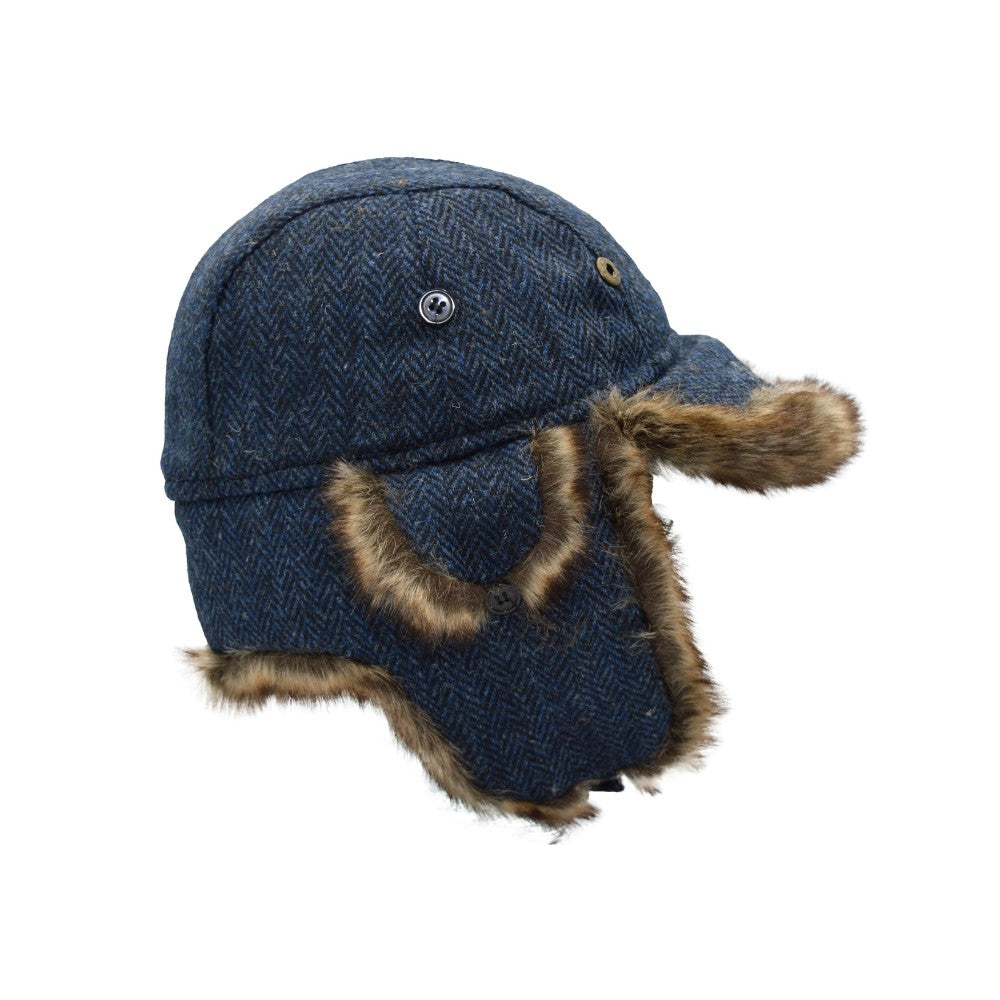 Walker & Hawkes Harris Tweed Charles Trapper Hat In Blue