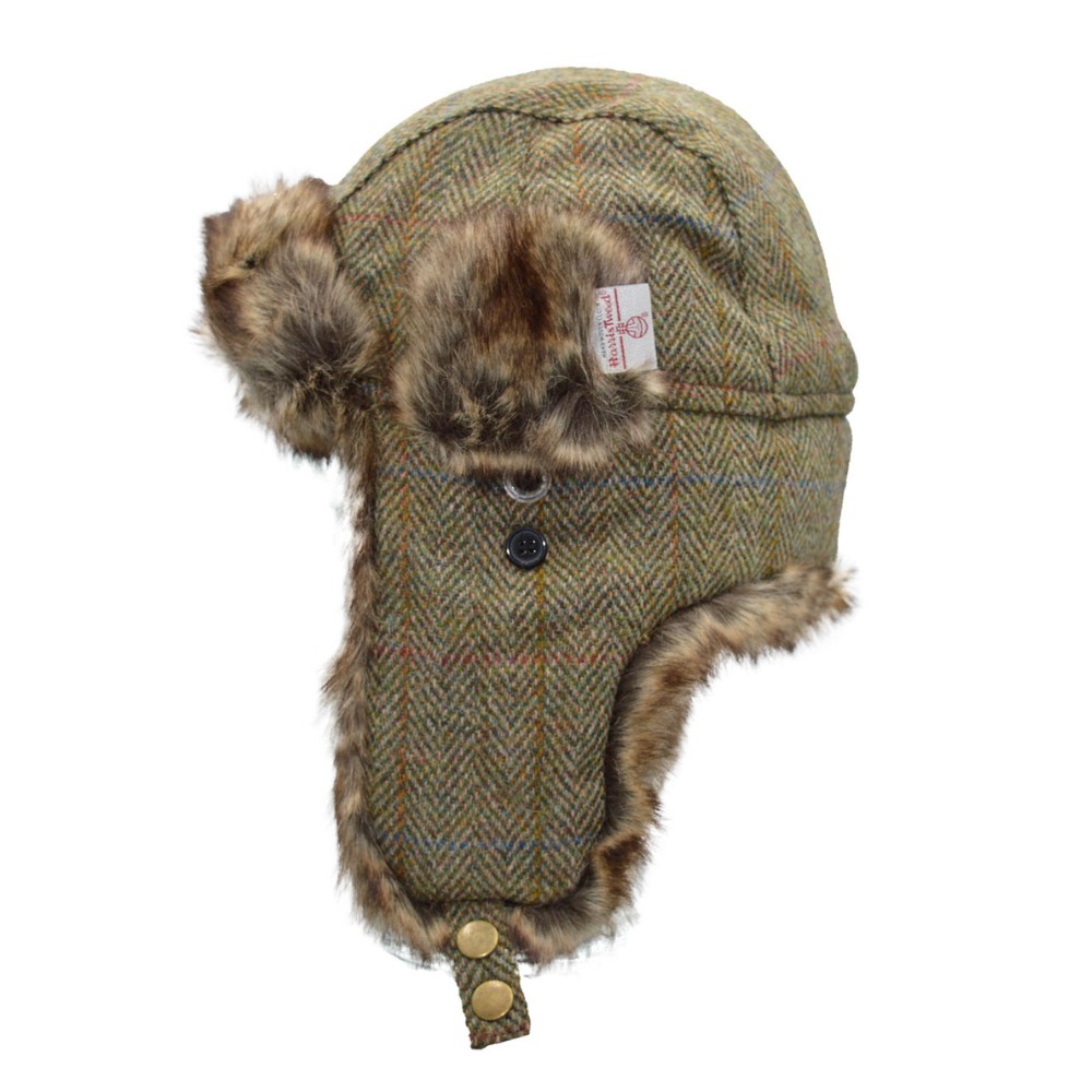 Walker & Hawkes Harris Tweed Charles Trapper Hat In Green