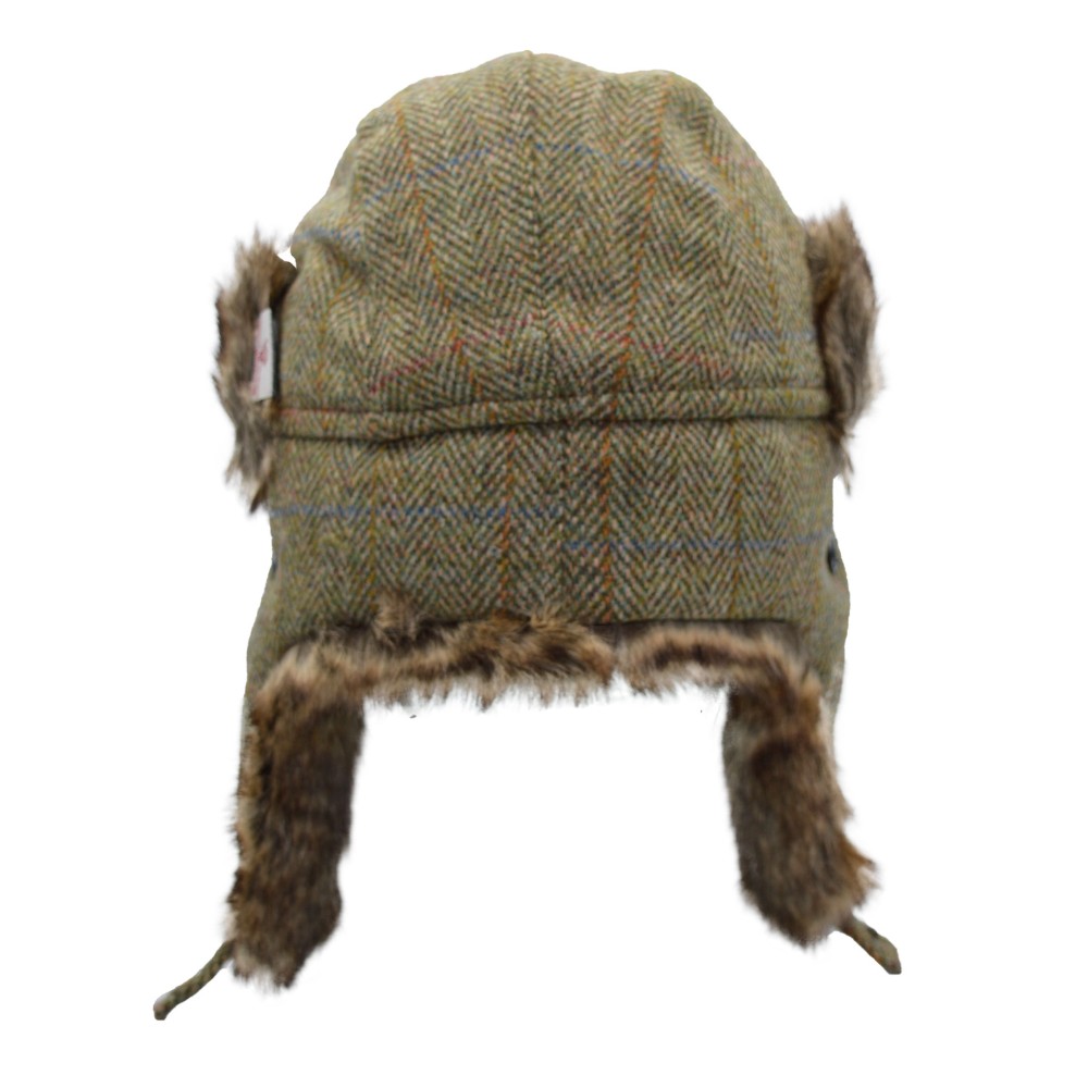 Walker & Hawkes Harris Tweed Charles Trapper Hat In Green
