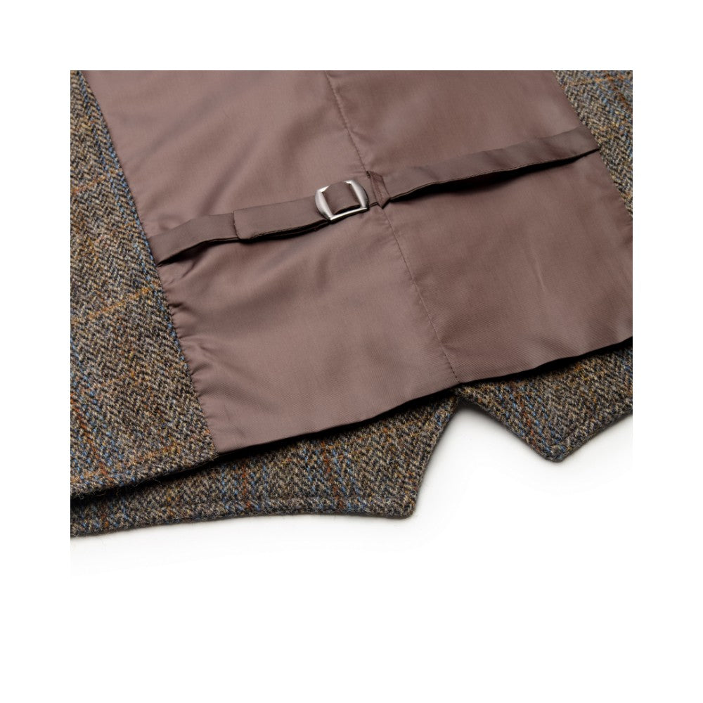 Harris Tweed Brown Check Tweed Waistcoat