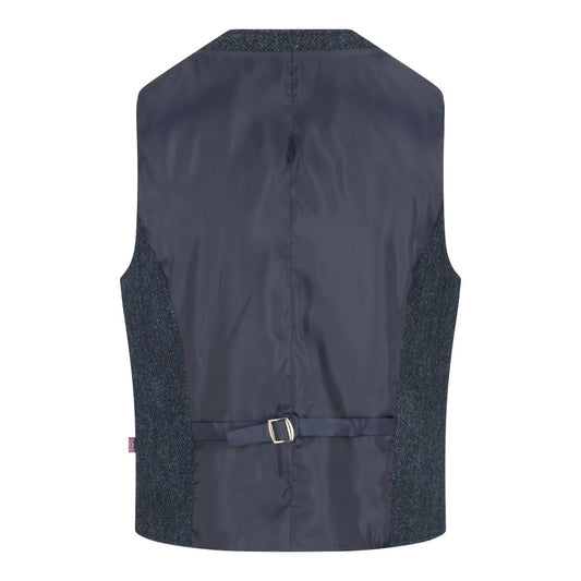 Harris Tweed Blue Tweed Waistcoat