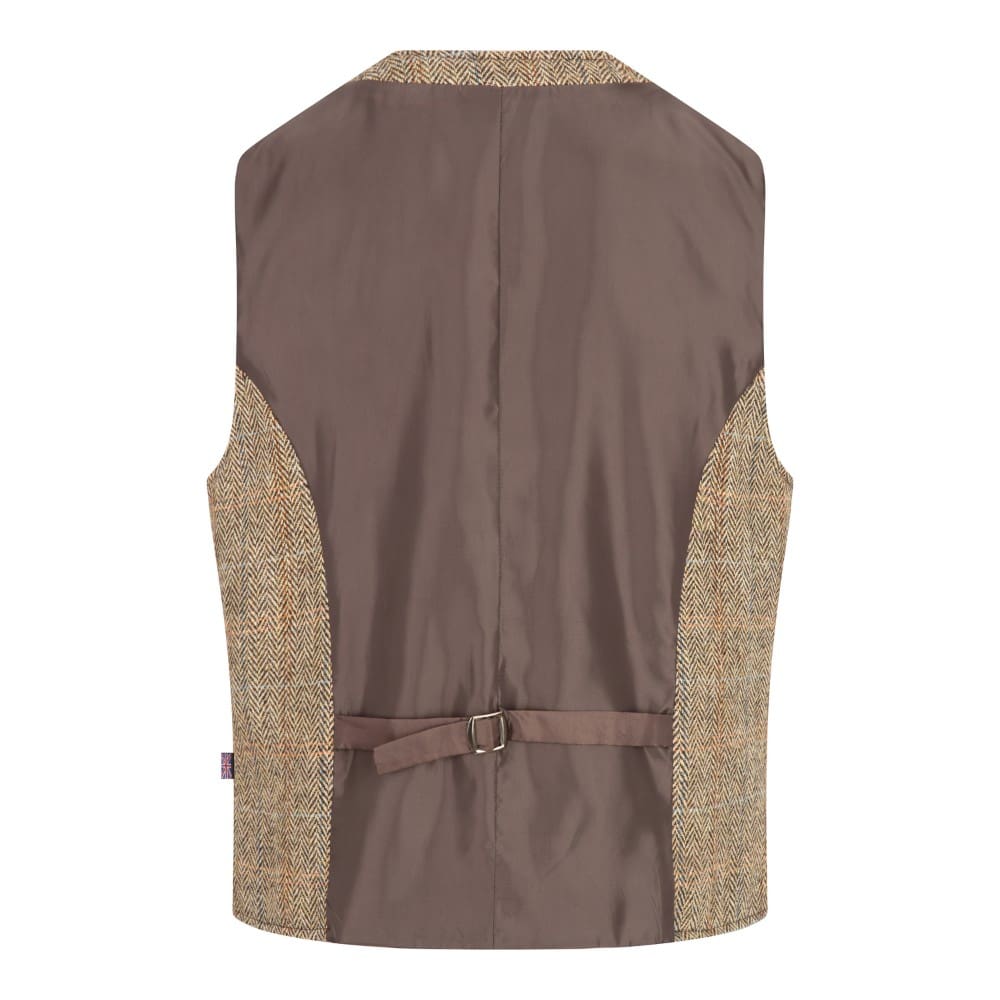 Harris Tweed Oatmeal Windowpane Tweed Waistcoat