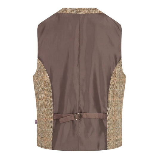 Harris Tweed Oatmeal Windowpane Tweed Waistcoat