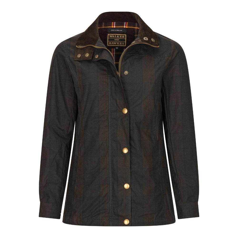 Walker & Hawkes Ladies  Delamere Iona Tartan Wax Jacket