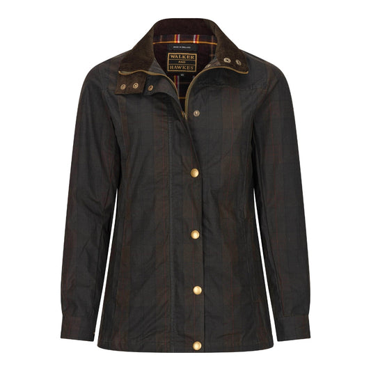 Walker & Hawkes Ladies  Delamere Iona Tartan Wax Jacket
