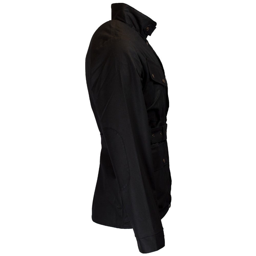 Walker & Hawkes Men's Luxury Black Wax Explorer Biker Jacket