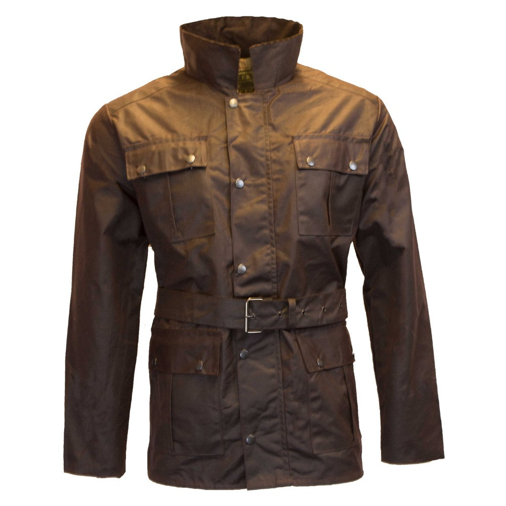Walker & Hawkes Men's Brown Wax Grafton Biker Jacket