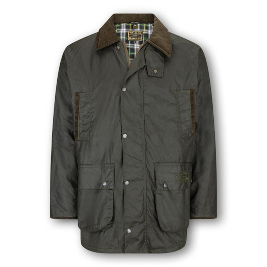 Walker & Hawkes Men's 3 in 1 Olive Greendale Wax Jacket