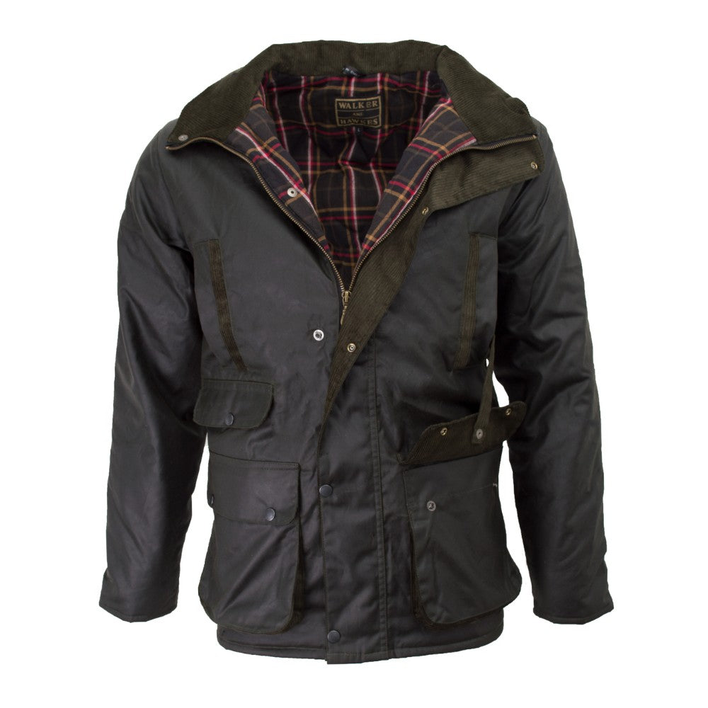 Walker & Hawkes Men's Olive Hawthorn Wax Jacket