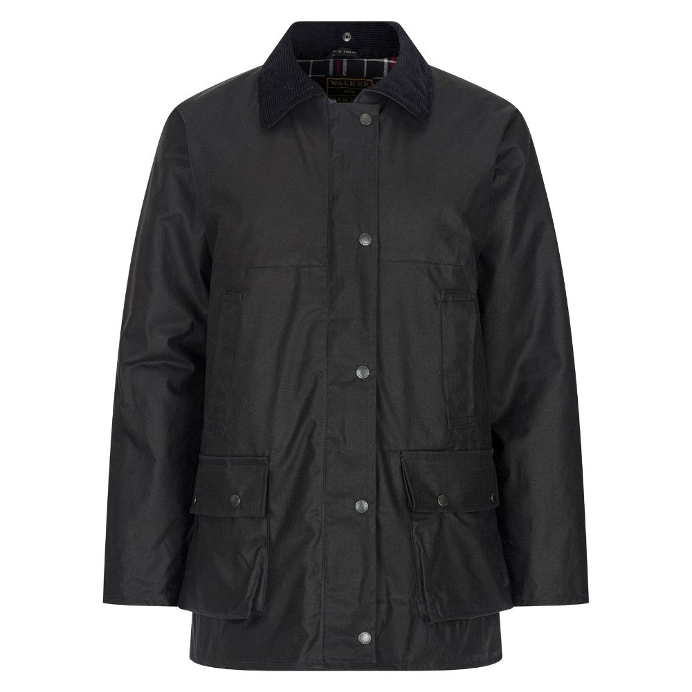 Walker & Hawkes Ladies Navy Kirkstall Padded Wax Jacket