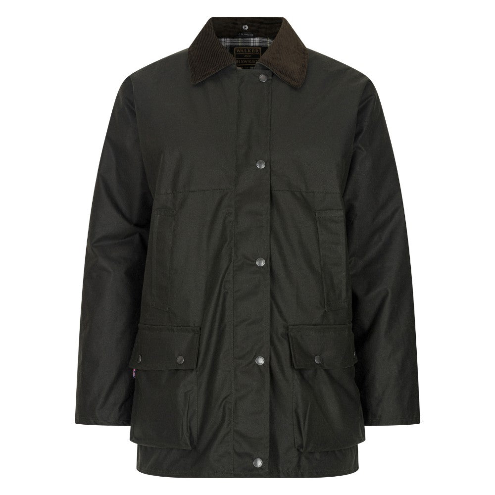 Walker & Hawkes Ladies Olive Kirkstall Padded Wax Jacket