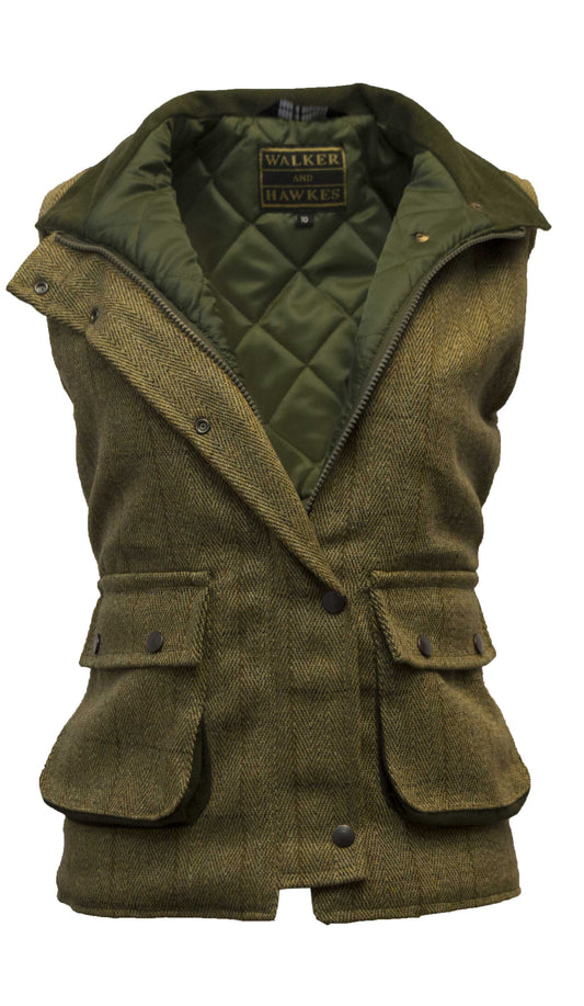 Walker & Hawkes Ladies Bayston Gilet in Light Sage