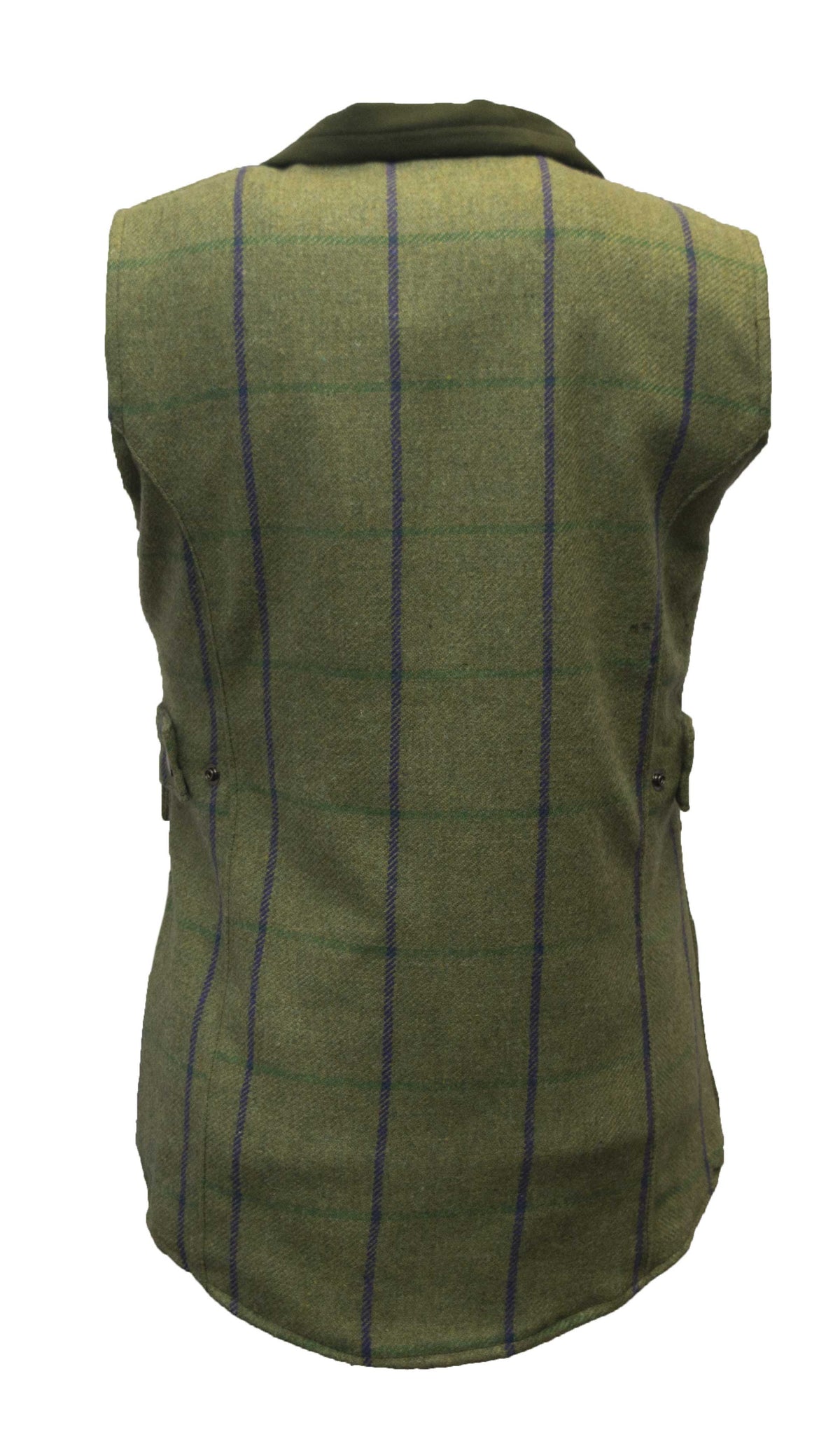Walker & Hawkes Ladies Bayston Tweed Gilet with Purple Overcheck