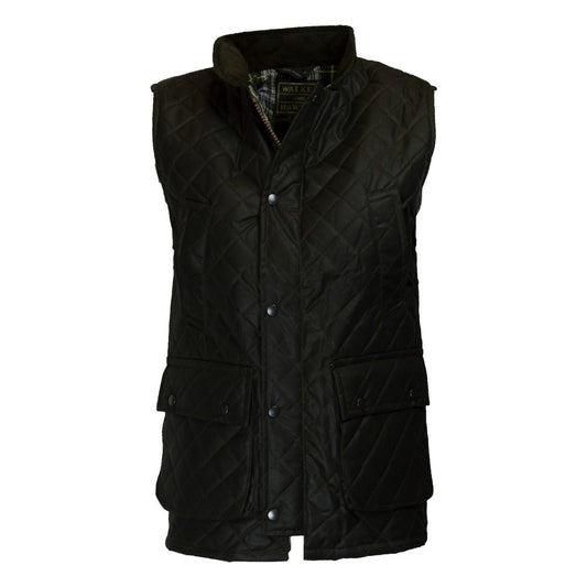 Walker & Hawkes Olive Diamond Quilted Lincoln Wax Gilet