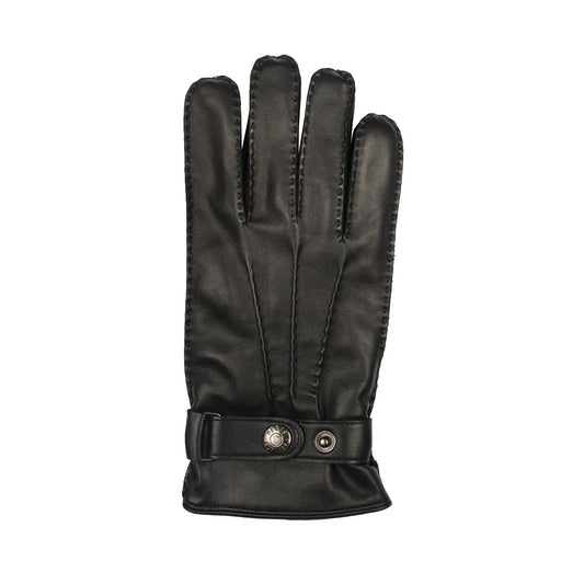 Dents Tetbury Men's Leather Black Cashmere Gloves