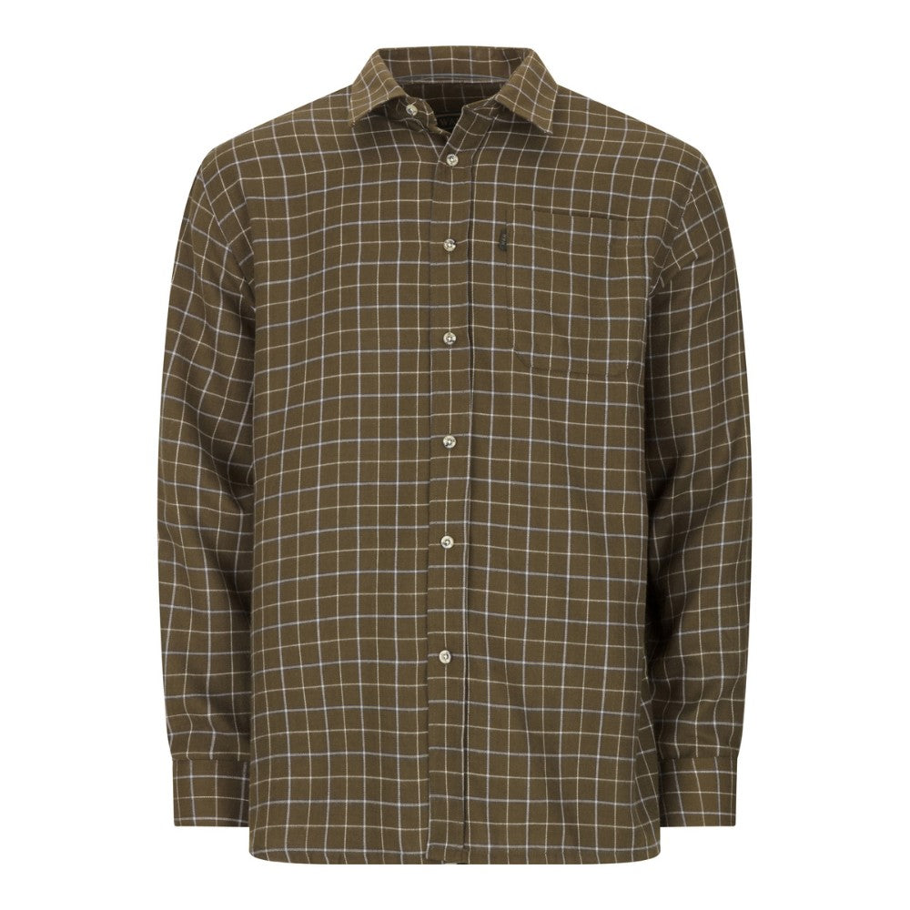Walker & Hawkes Easy Care Murton Olive Tattersall Shirt