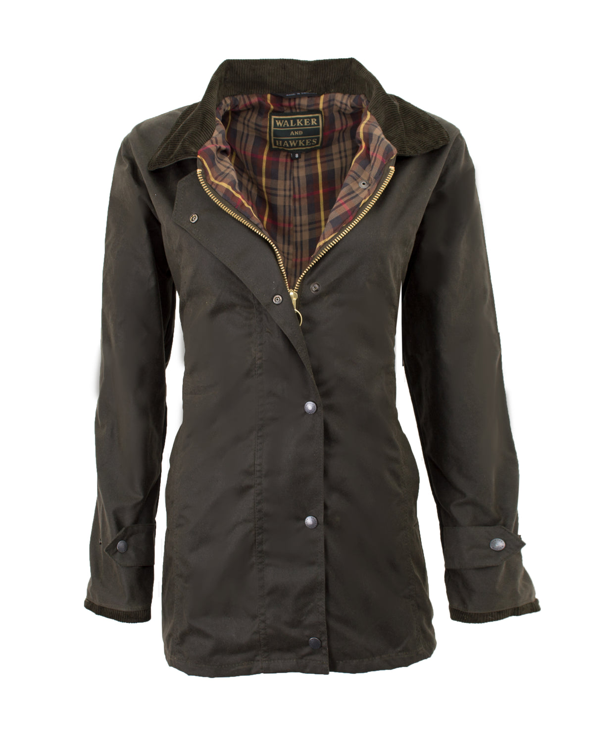 Walker & Hawkes Ladies Olive Wax Victoria Antique Jacket