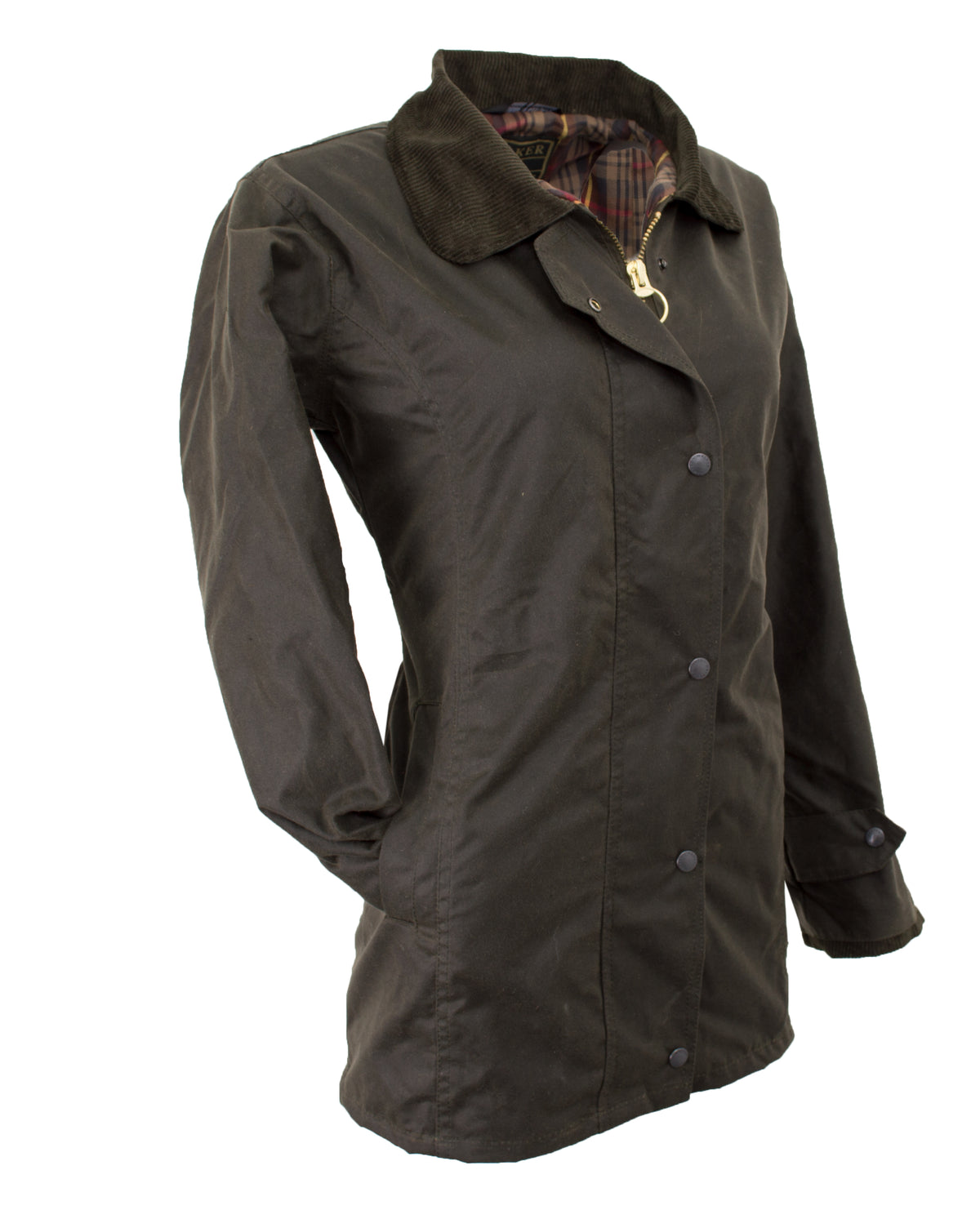 Walker & Hawkes Ladies Olive Wax Victoria Antique Jacket