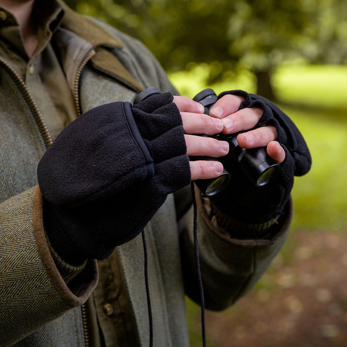 Dents Holland Men's Black Polar Fleece Lined Hunting Gloves