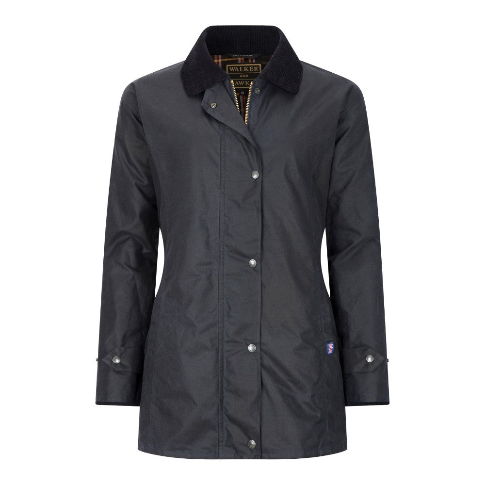 Walker & Hawkes Ladies Navy Victoria Wax Antique Jacket