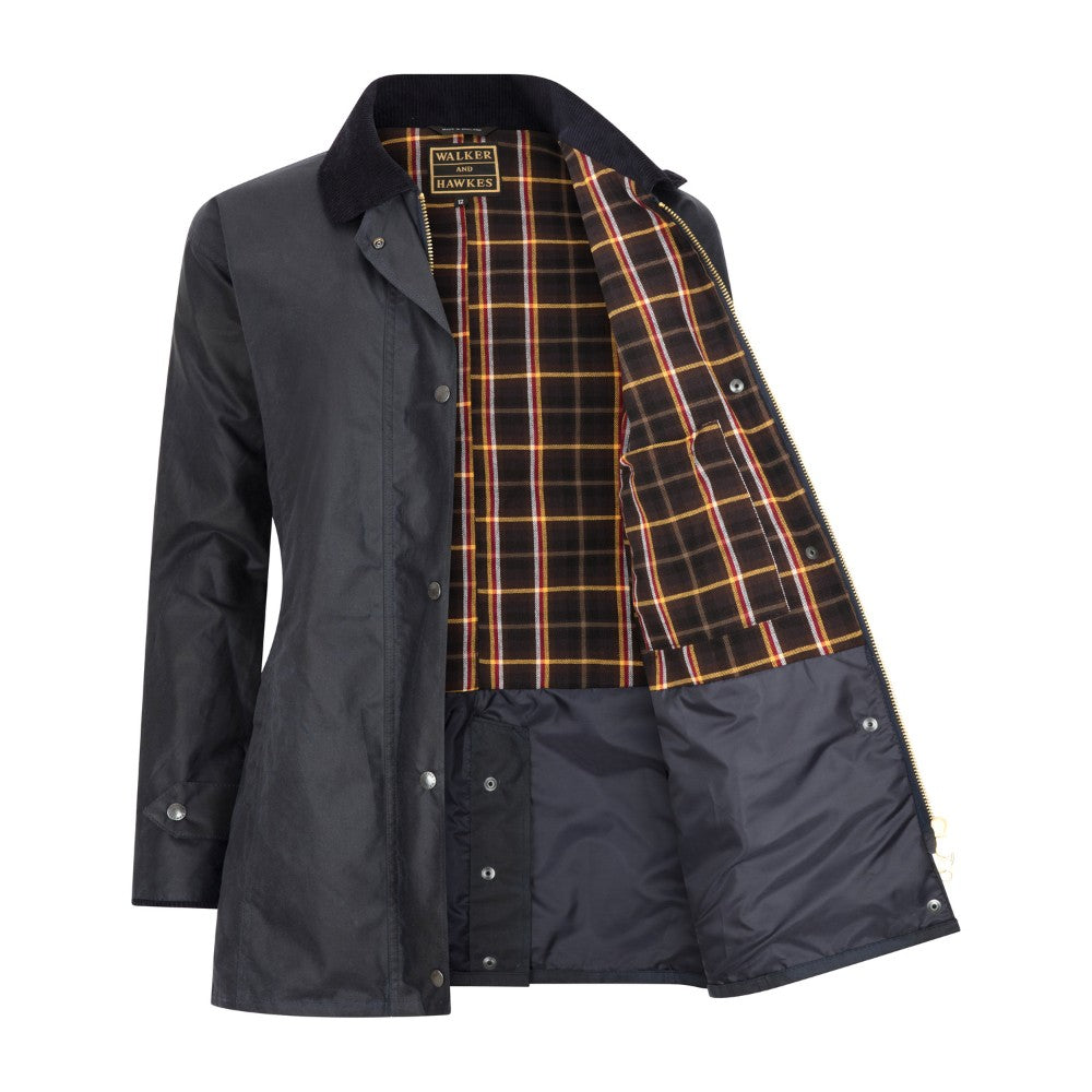 Walker & Hawkes Ladies Navy Victoria Wax Antique Jacket