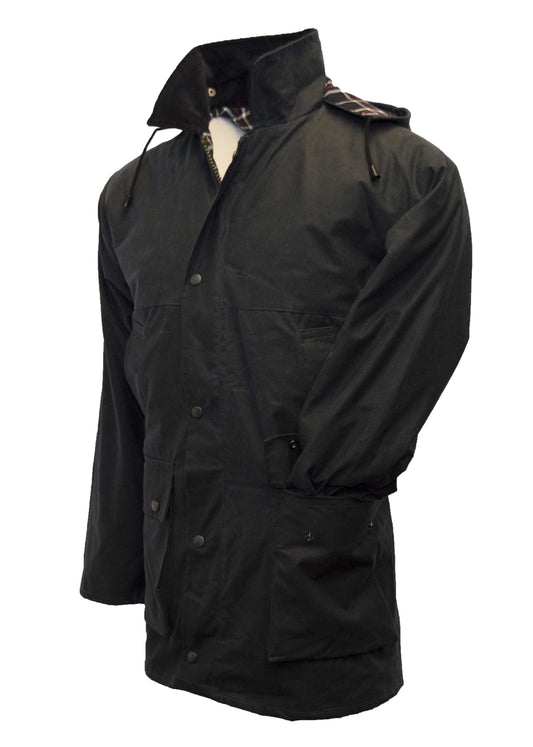 Walker & Hawkes Mens Navy Wax Benson Jacket