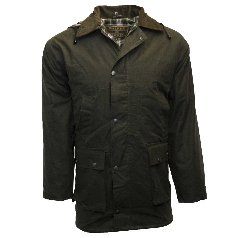 Walker & Hawkes Men's  Padded Olive Blackstone Wax Jacket