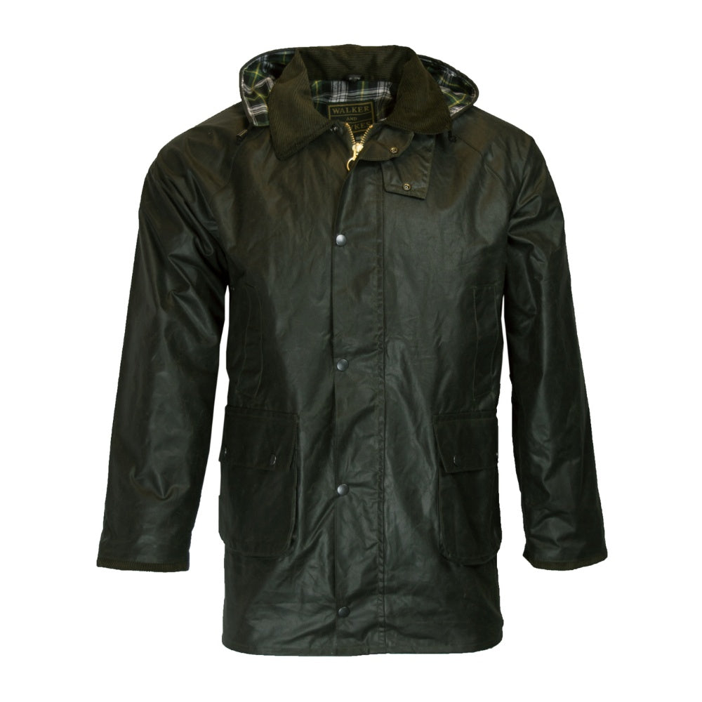 Walker & Hawkes Men's Olive Cupra Wax Poacher Jacket