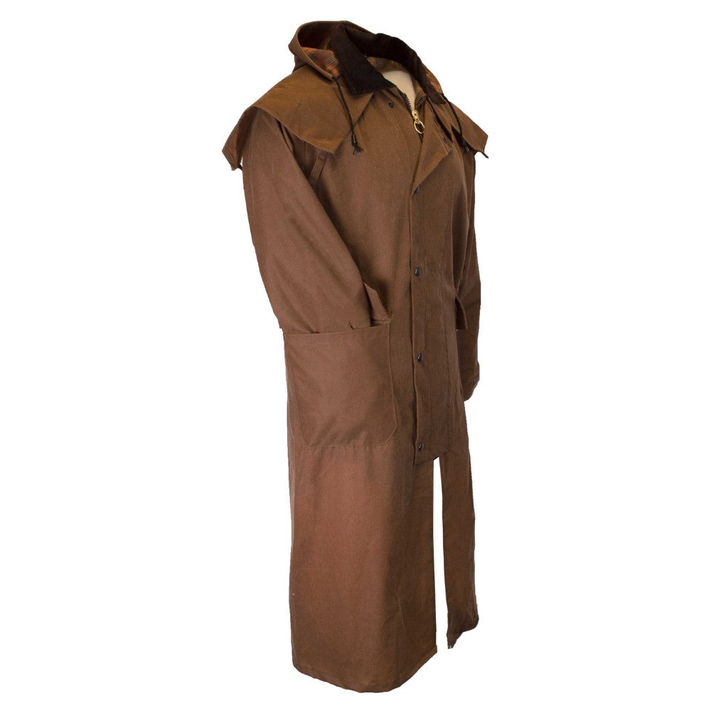 Walker & Hawkes Men's Beige Wax Stockman Cape Coat