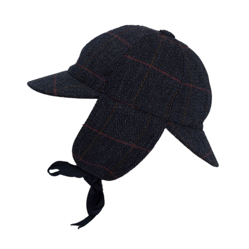 Walker & Hawkes Derby Tweed Woodstock Deerstalker Hat in Blue