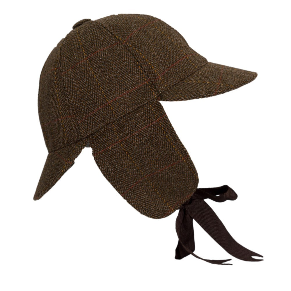 Walker & Hawkes Derby Tweed Woodstock Deerstalker Hat in Brown