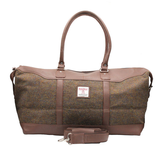 Harris Tweed Brown Barleycorn Travel Bag