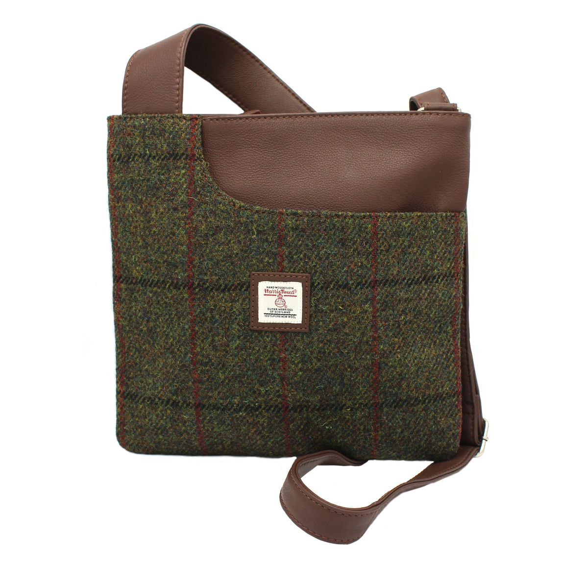 Harris Tweed Green Check Cross Body Bag
