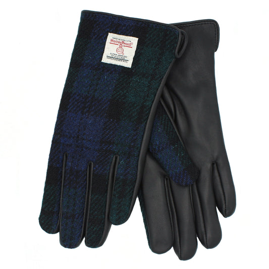 Harris Tweed Ladies Gloves in Blackwatch Tartan
