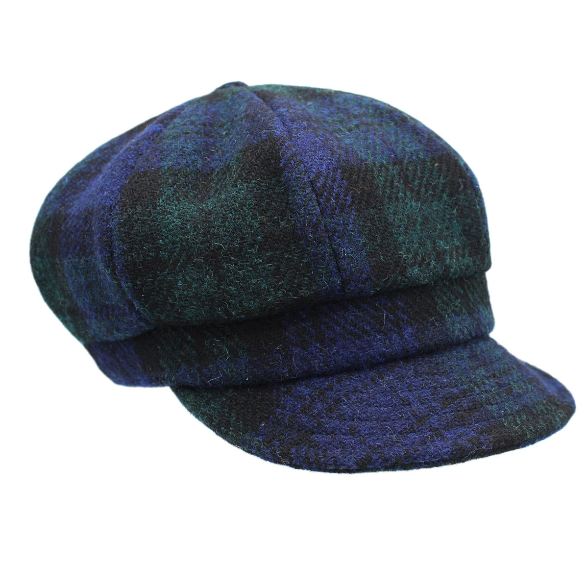 Harris Tweed Ladies Blackwatch Tartan Baker Boy Cap