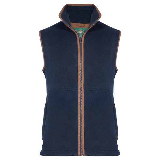 Alan Paine Aylsham Kids Fleece Gilet In Navy