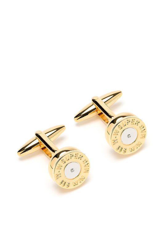 The Shotgun Cartridge Country Cufflinks in Gold
