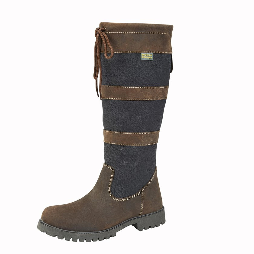 Tweed Outdoor Country Boots Chestnut/Navy
