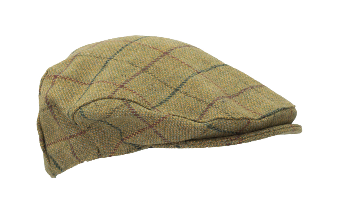 Walker & Hawkes Derby Tweed Flat Cap in Beige