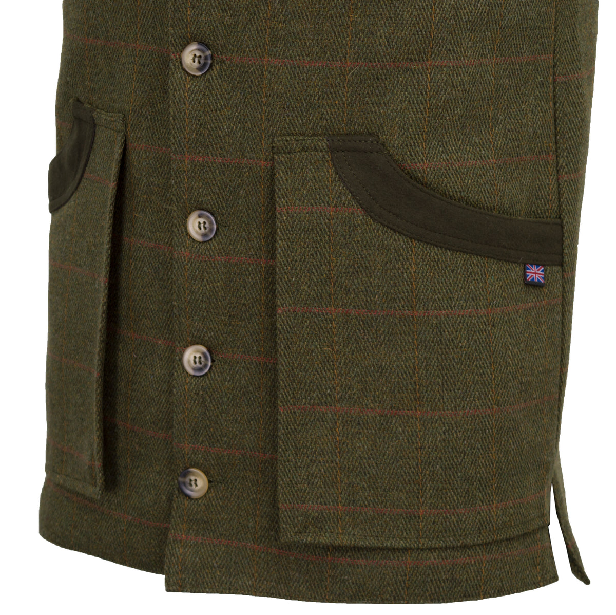 Walker & Hawkes Shooting Winston Waistcoat in Dark Sage